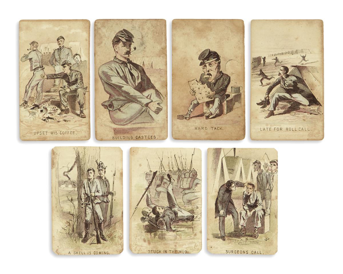 (CIVIL WAR.) [Homer, Winslow; artist.] Partial set of Life in Camp, Part One cards.